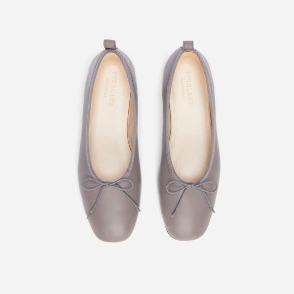 Everlane The Italian Leather Day Ballet Flat in Minimal Grey New Womens shoes - Picture 2 of 10